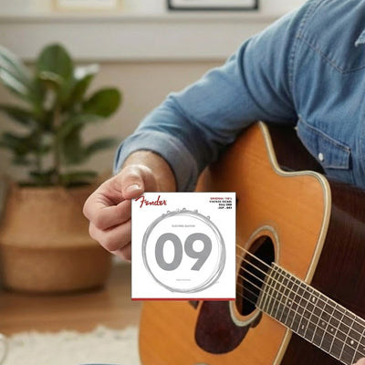 Fender Original 150's Pure Nickel Electric Guitar Strings, Ball End, .009-.042, Light - 6 Pack w/ Picks