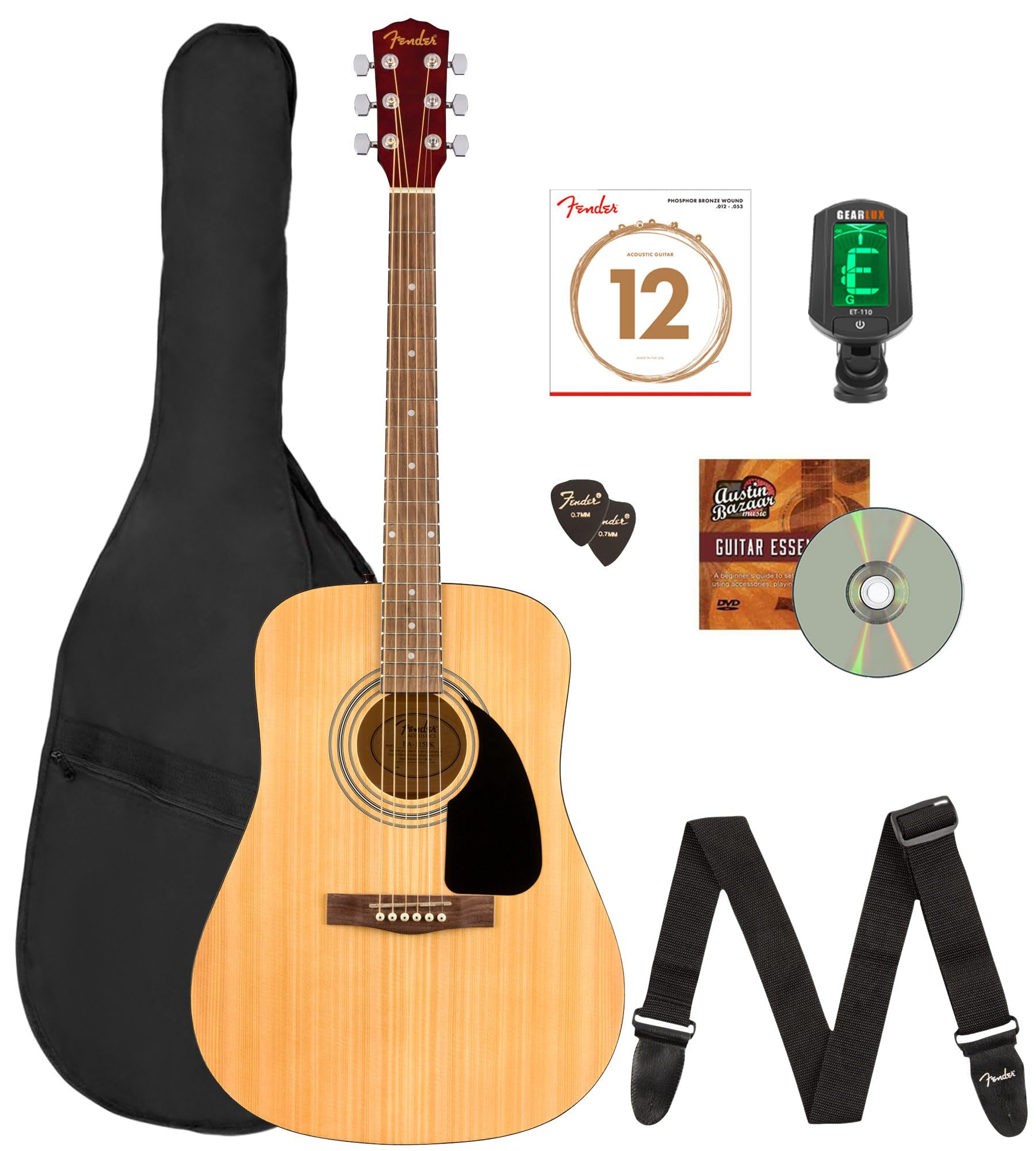 Fender FA-115 Dreadnought Acoustic Guitar - Natural w/ Gig Bag