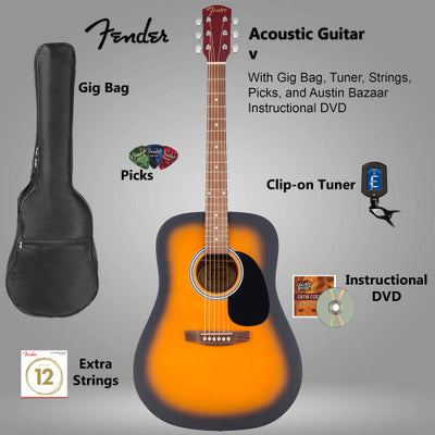 Fender FA-25 Dreadnought Acoustic Guitar - Sunburst w/ Gig Bag