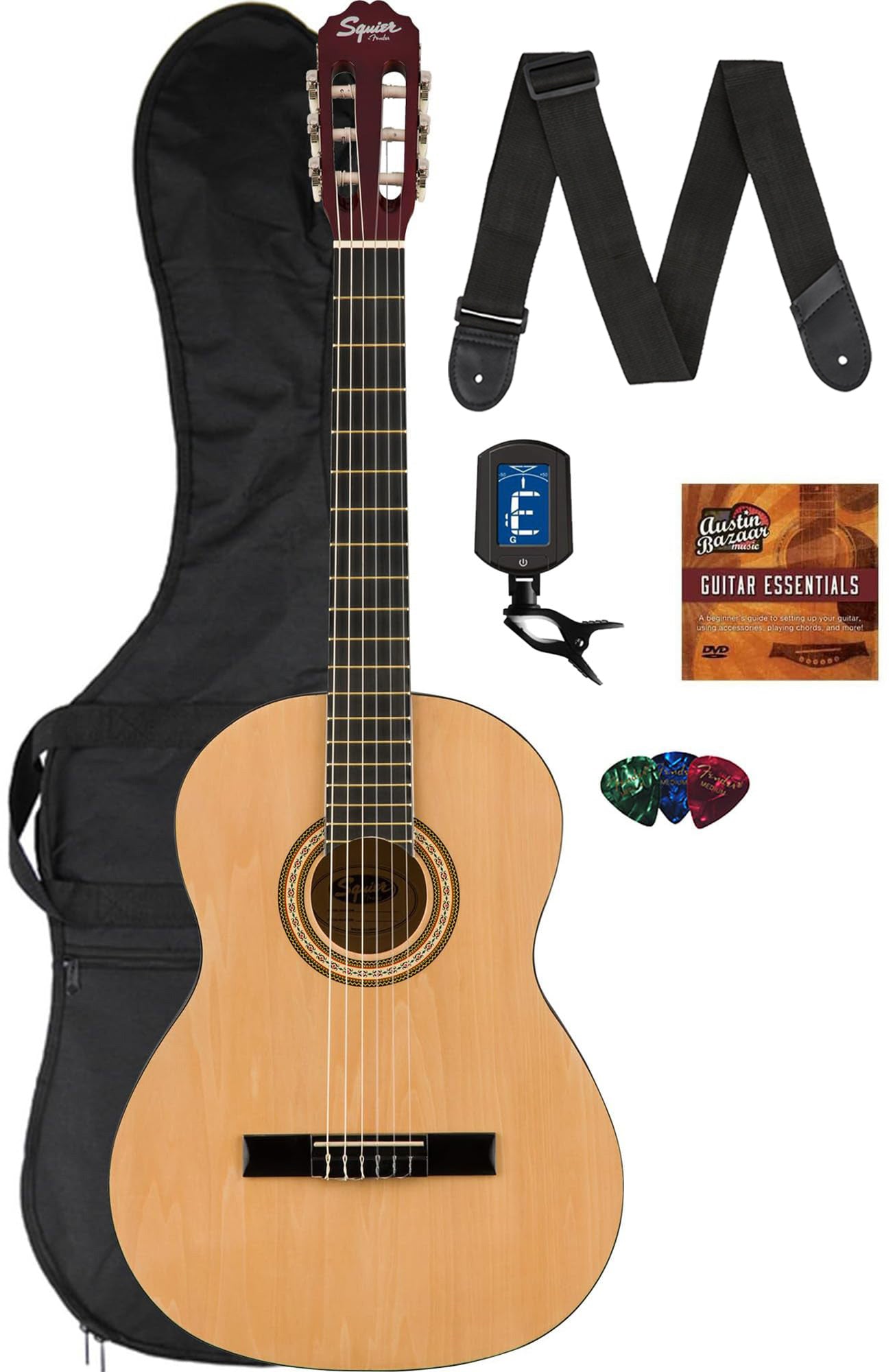 Fender Squier SA-150N Classical Acoustic Guitar - Natural w/ Gig Bag