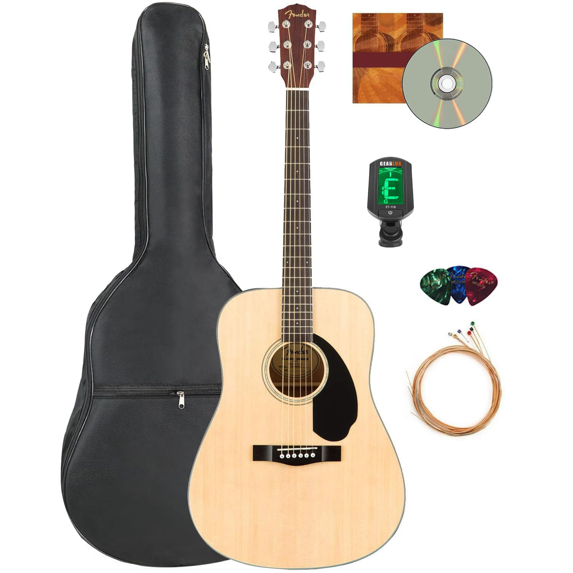 Fender CD-60S Solid Top Dreadnought Acoustic Guitar - Natural w