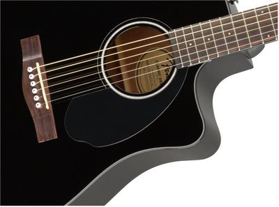 Fender CD-60SCE Solid Top Dreadnought Acoustic-Electric Guitar - Black w/ Hard Case