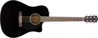 Fender CD-60SCE Solid Top Dreadnought Acoustic-Electric Guitar - Black