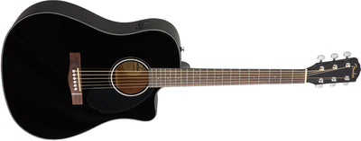Fender CD-60SCE Solid Top Dreadnought Acoustic-Electric Guitar - Black
