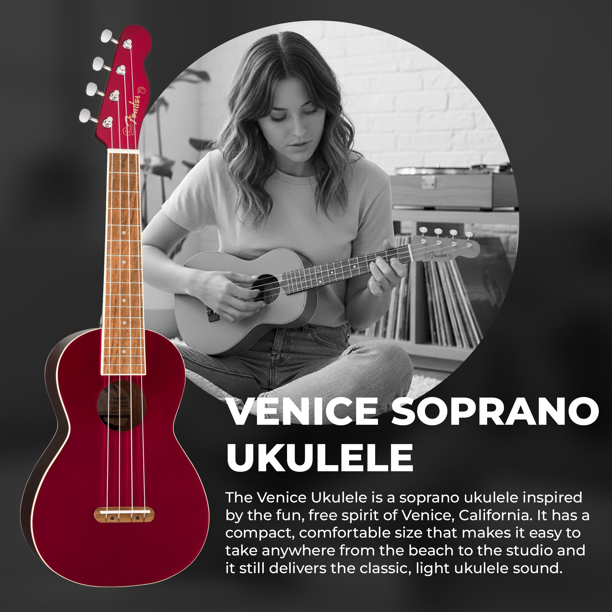 Fender Monterey Concert Ukulele - Cherry