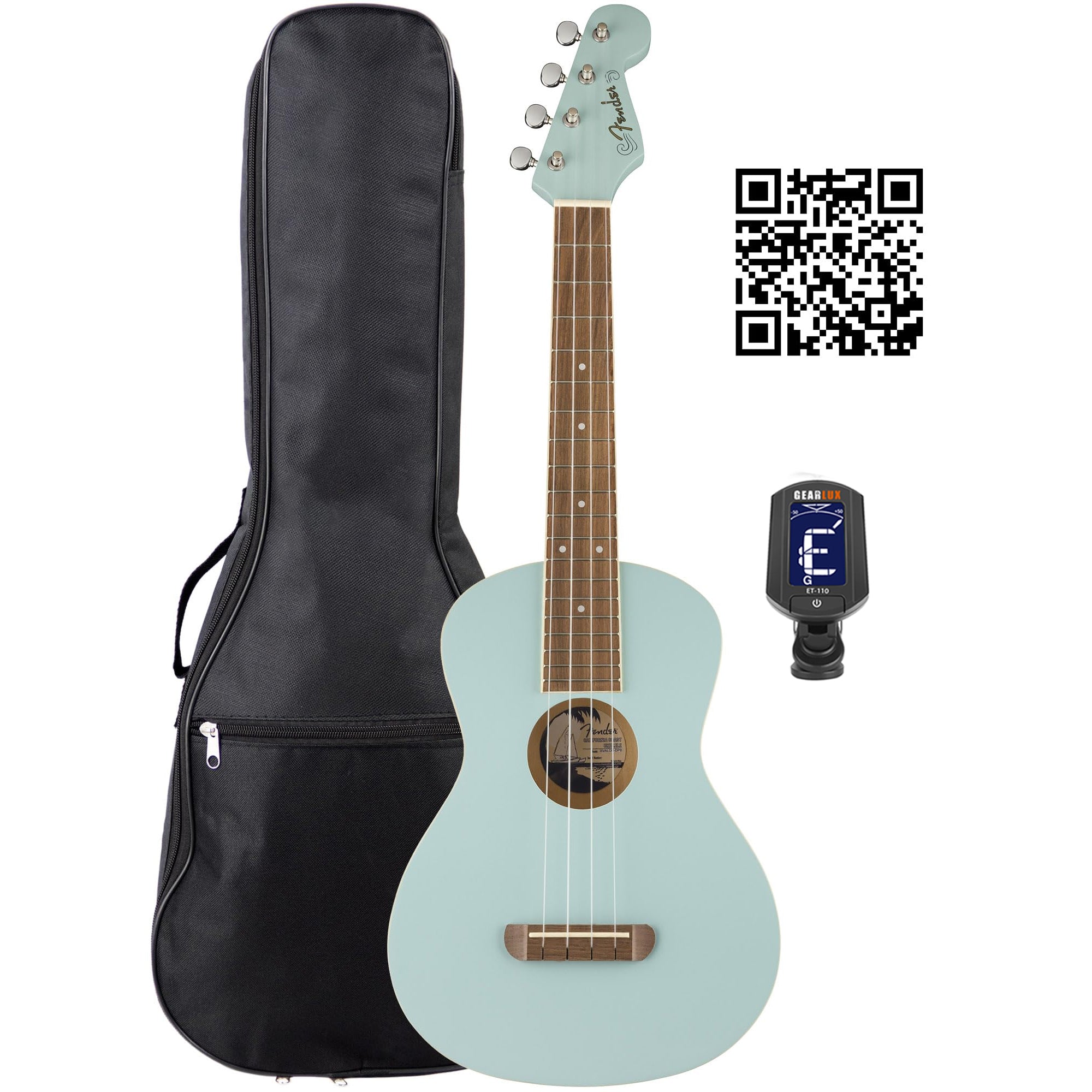Fender Avalon Tenor Ukulele - Daphne Blue w/ Gig Bag – Austin Bazaar