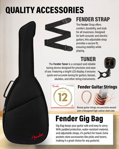 Fender Redondo Mini Acoustic Guitar - Sunburst w/ Gig Bag