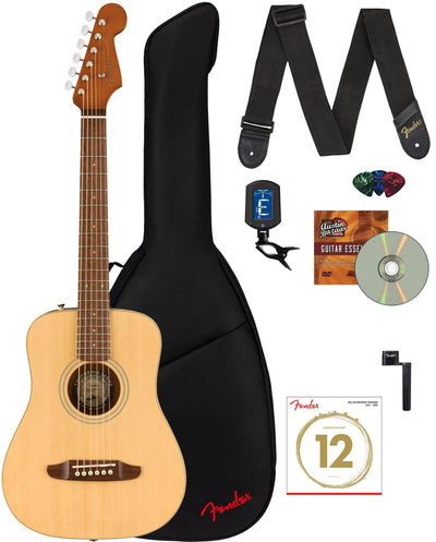 Fender Redondo Mini Acoustic Guitar - Natural w/ Gig Bag