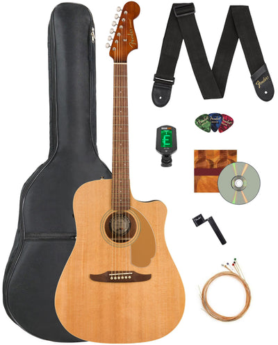 Fender Redondo Player Acoustic-Electric Guitar - Natural w/ Gig Bag