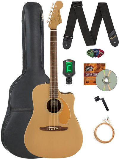 Fender Redondo Player Acoustic-Electric Guitar - Bronze Satin w/ Gig Bag