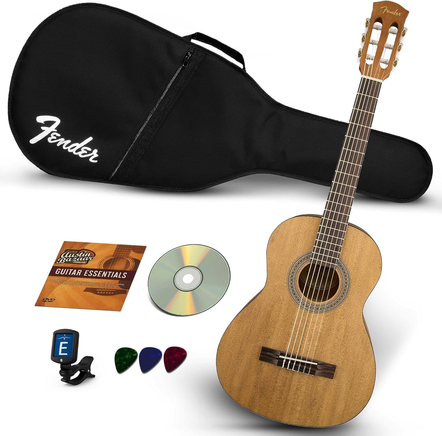 Fender FA-15N 3/4-Size Kids Classical Guitar - Natural w/ Gig Bag