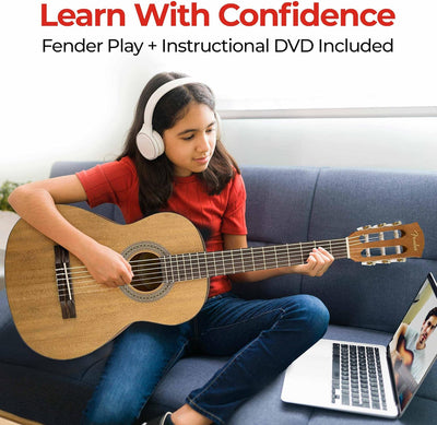 Fender FA-15N 3/4-Size Kids Classical Guitar - Natural w/ Gig Bag