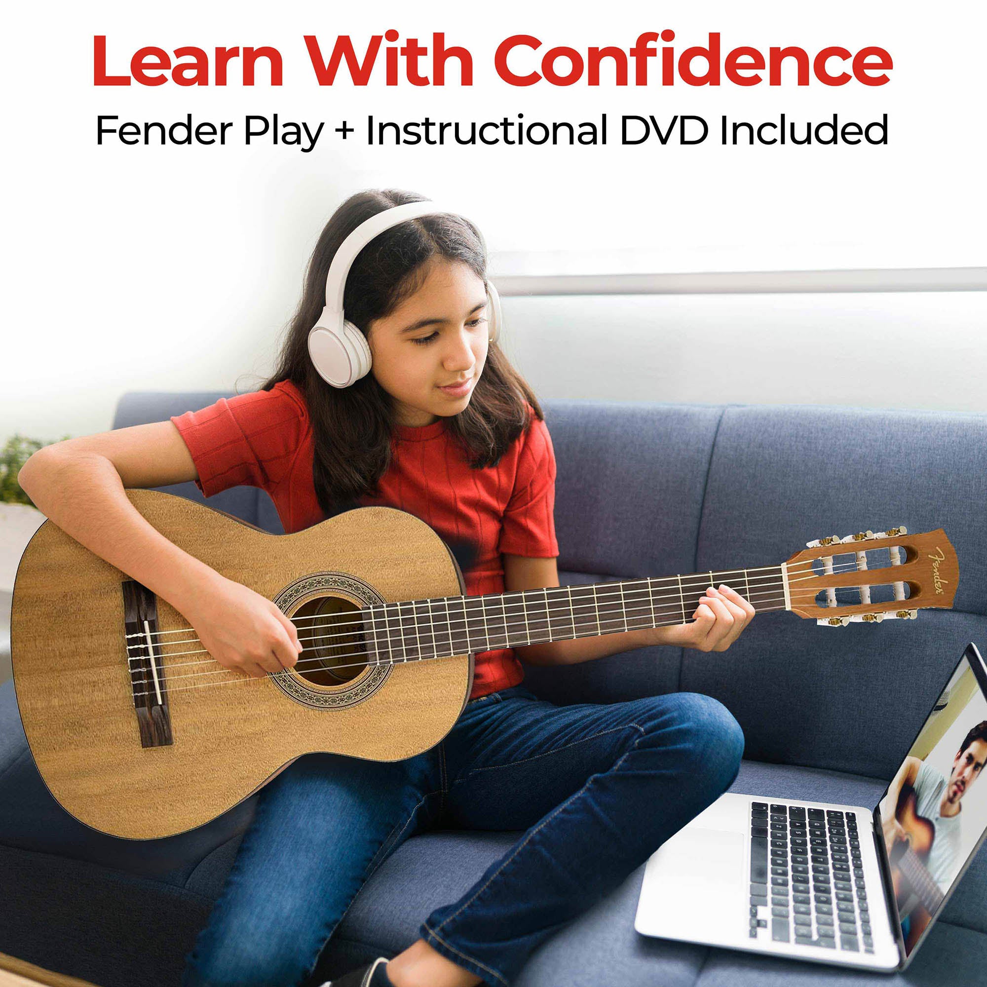 Fender FA-15N 3/4-Size Kids Classical Guitar - Natural w/ Gig Bag