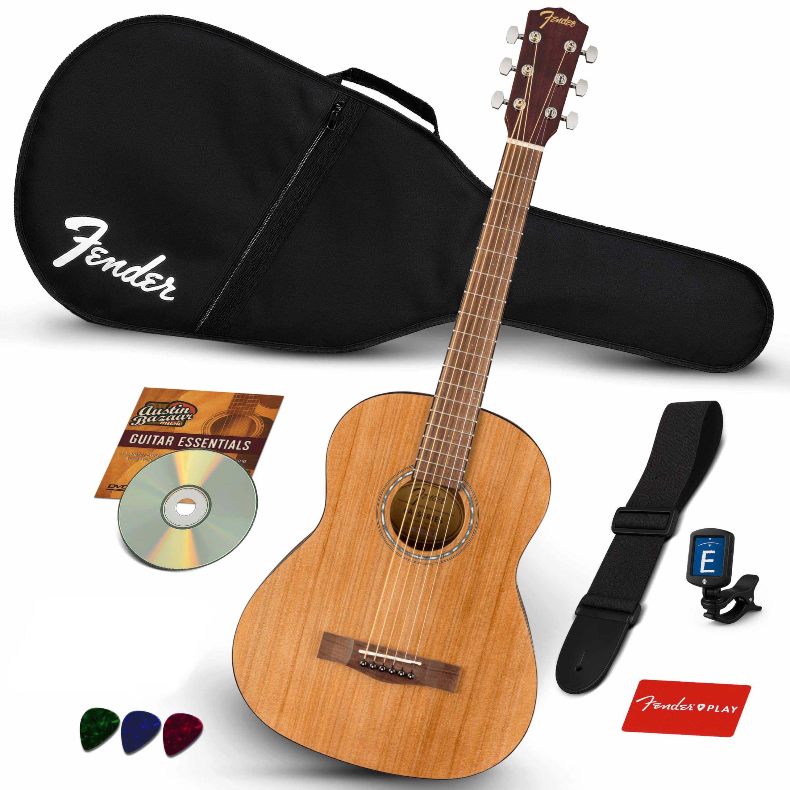 Fender FA-15 3/4-Scale Kids Steel String Acoustic Guitar - Natural w/ Gig Bag