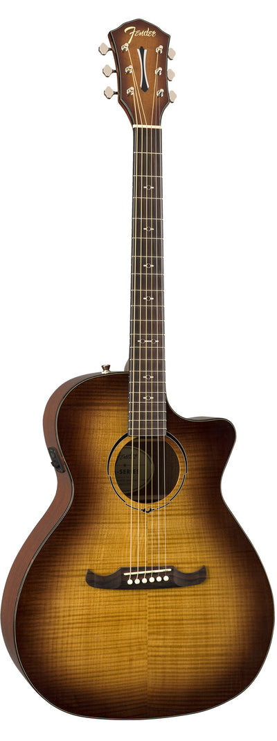 Fender FA-345CE Flame Maple Top Auditorium Acoustic-Electric Guitar - 3-Color Tea Burst