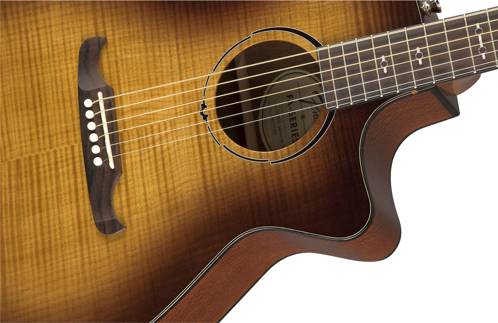 Fender FA-345CE Flame Maple Top Auditorium Acoustic-Electric Guitar - 3-Color Tea Burst