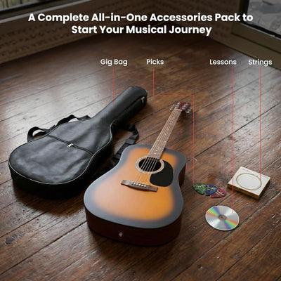Fender FA Series Dreadnought Acoustic Guitar - 2-Color Sunburst w/ Gig Bag