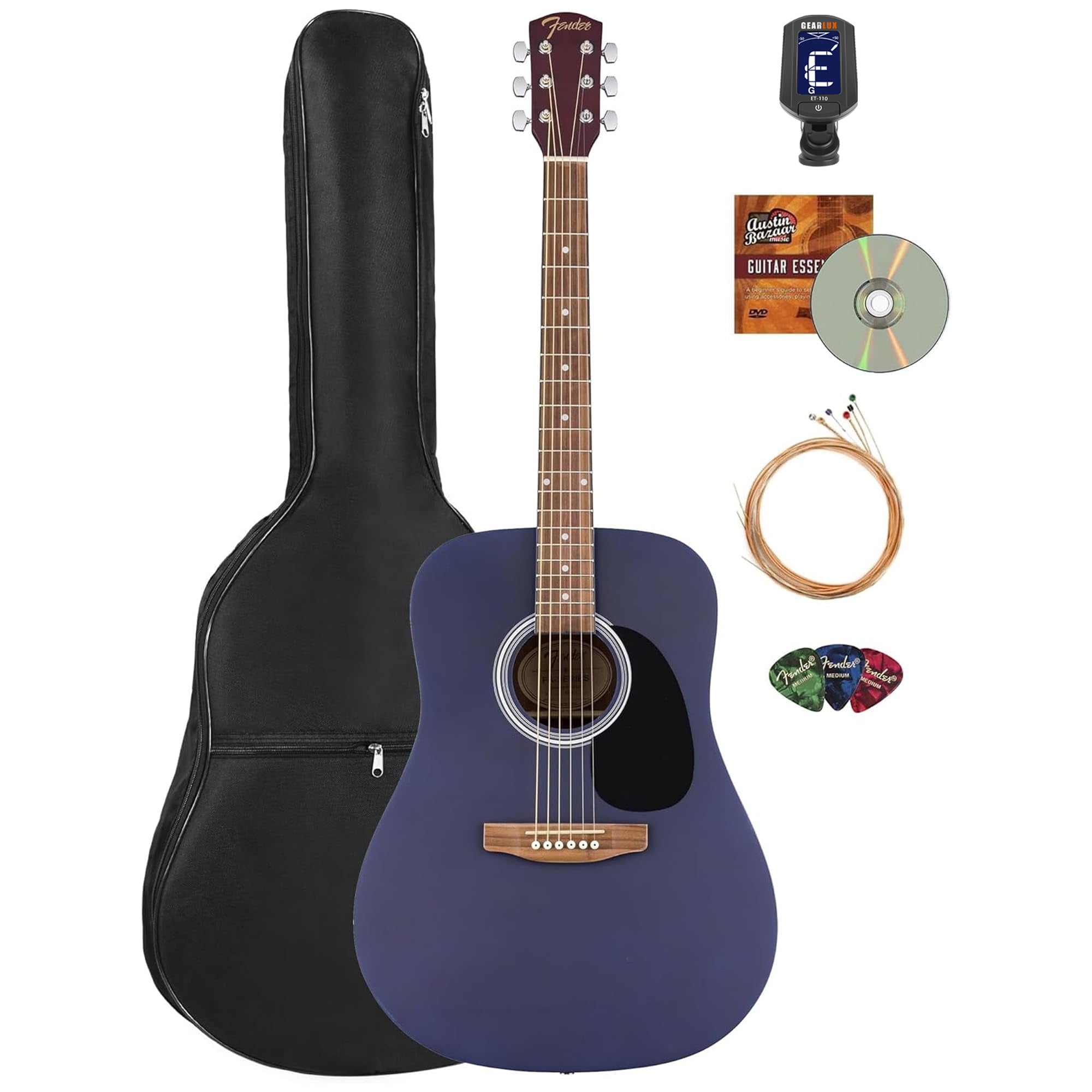 Fender FA Series Dreadnought Acoustic Guitar - Saphire Blue w/ Gig Bag