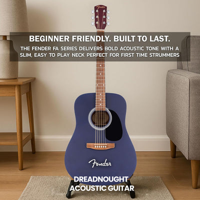 Fender FA Series Dreadnought Acoustic Guitar - Saphire Blue w/ Gig Bag