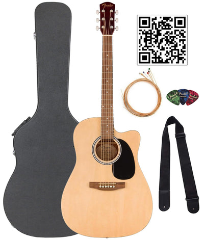 Fender FA Series Dreadnought Acoustic-Electric Guitar - Natural w/ Hard Case