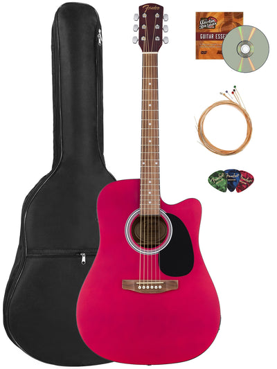 Fender FA Series Dreadnought Acoustic-Electric Guitar - Crimson Red w/ Gig Bag