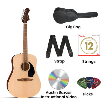 Fender California Redondo Dreadnought Acoustic Guitar - Natural w/ Gig Bag
