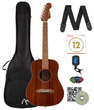 Fender California Standard Redondo Mini Acoustic Guitar - Natural w/ Tuner
