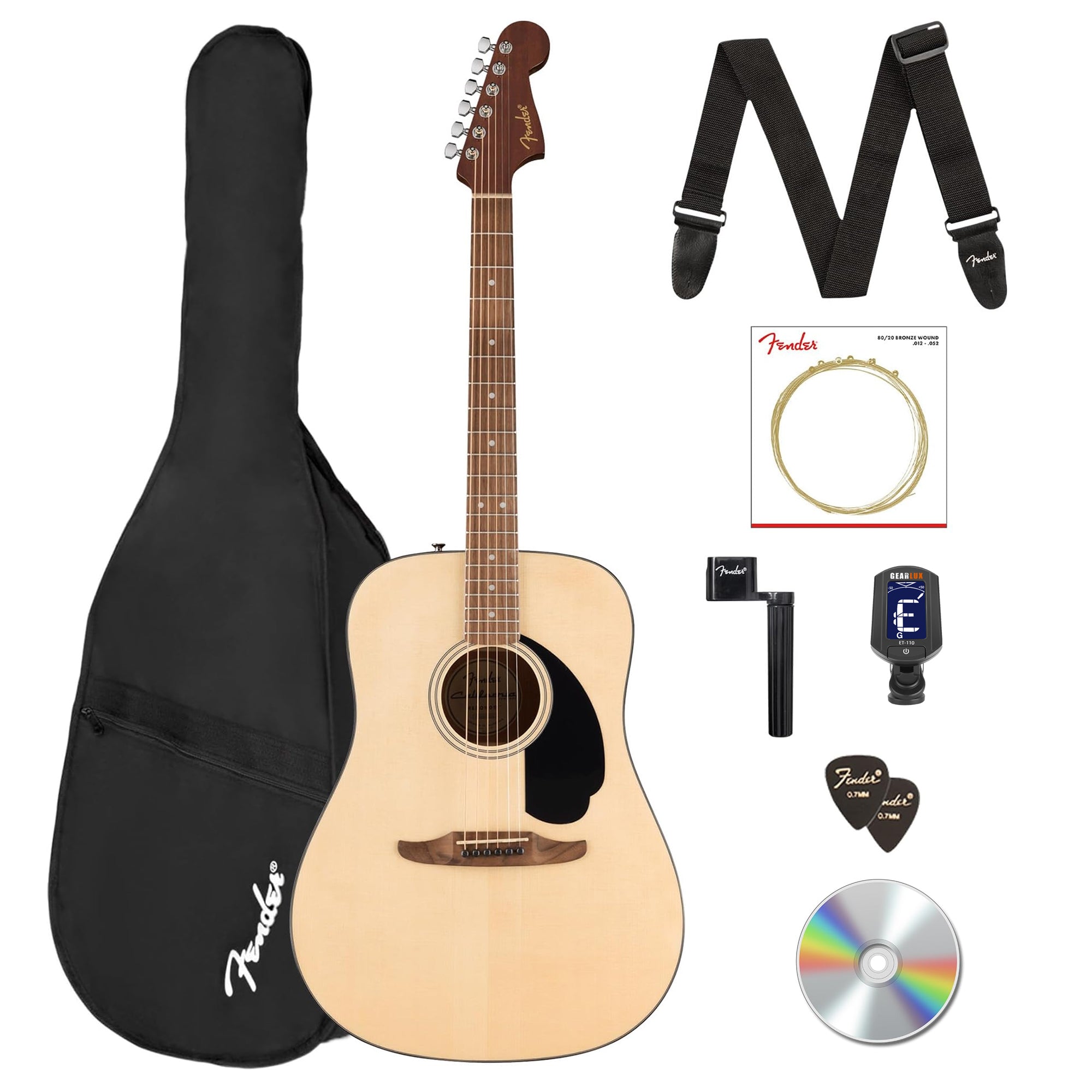 Fender California Standard Redondo Acoustic Guitar Pack - Natural w/ Tuner