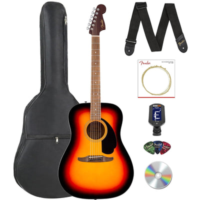 Fender California Standard Redondo Acoustic Guitar - 3-Color Sunburst w/ Gig Bag