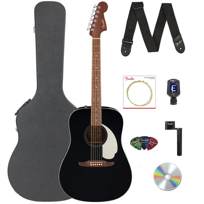 Fender California Standard Redondo Acoustic Guitar - Black w/ Hard Case