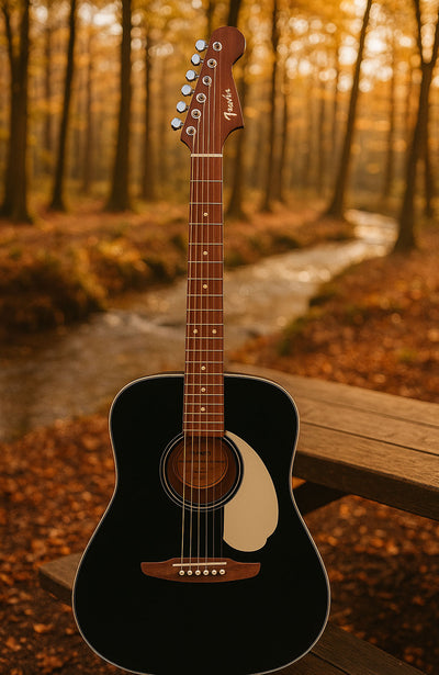 Fender California Standard Redondo Acoustic Guitar - Black w/ Hard Case
