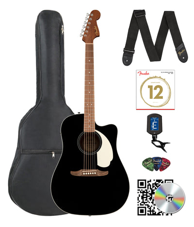 Fender California Standard Redondo CE Acoustic-Electric Guitar - Black w/ Gig Bag