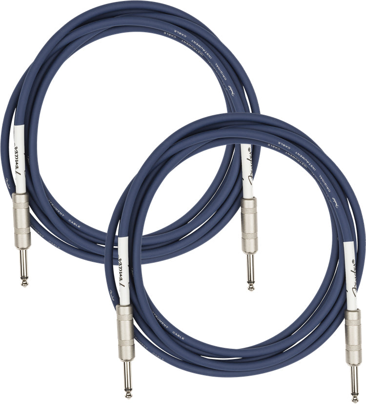 Fender 10-Foot Original Instrument Cable, Straight-Straight, Midnight Blue - 2 Pack