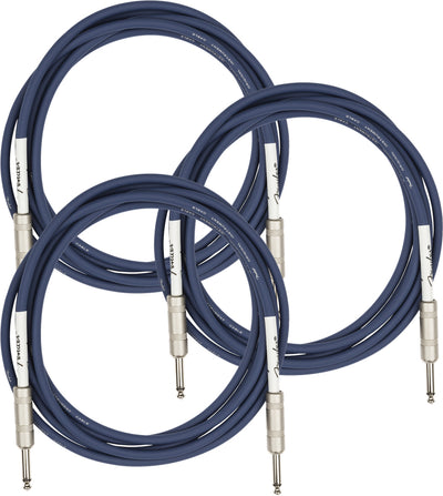 Fender 10' Original Instrument Cable, Straight-Straight, Midnight Blue - 3 Pack