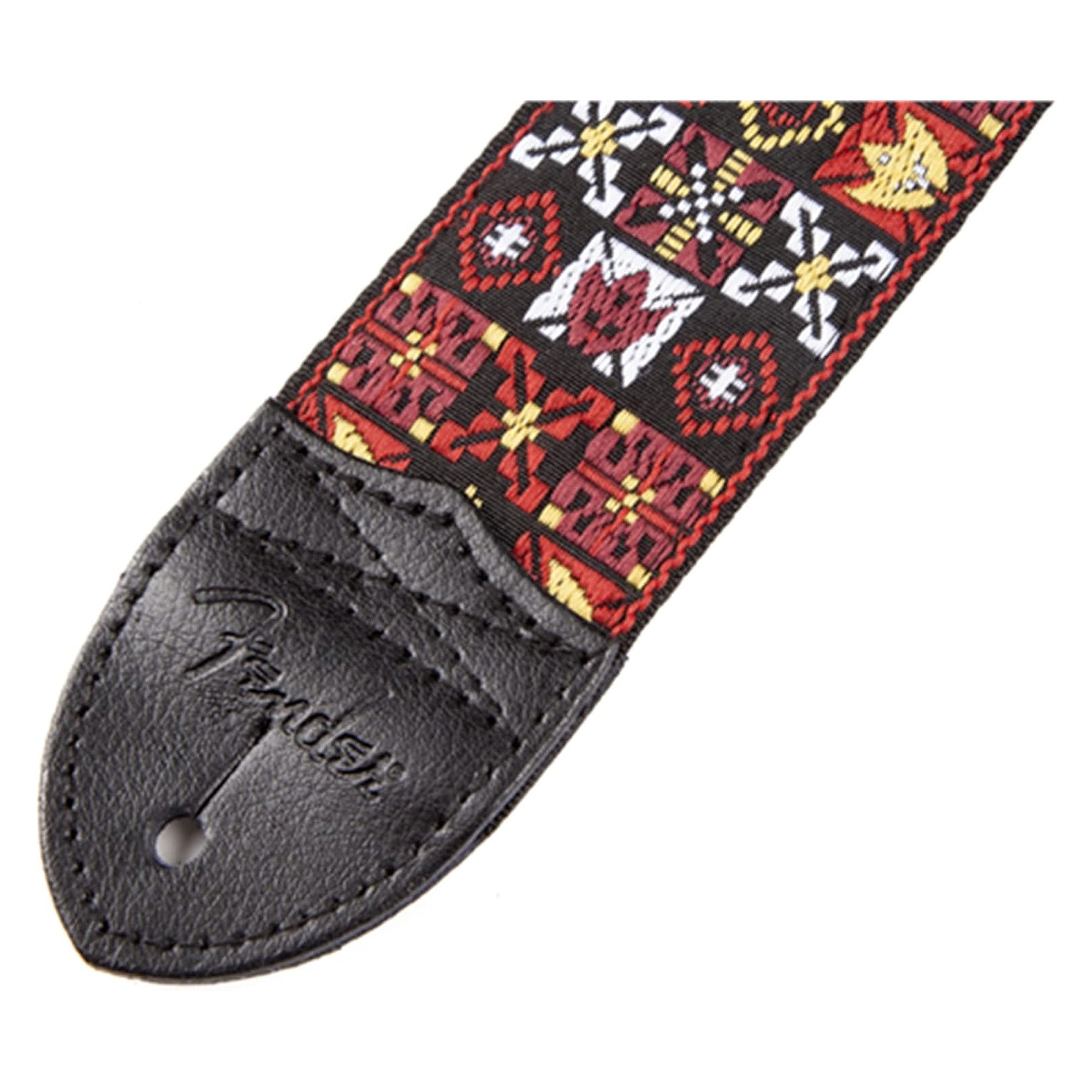 Fender Festival Hootenanny Woven Strap - Red w/ Strap Blocks