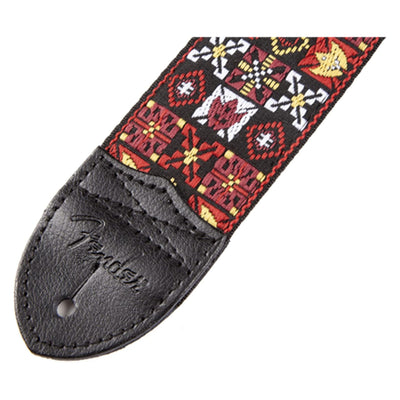 Fender Festival Hootenanny Woven Strap - Red w/ Strap Blocks