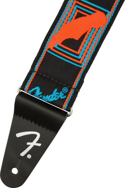 Fender Neon Monogrammed 2-Inch Guitar Strap - Blue and Orange w/ Strap Blocks