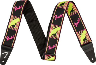 Fender Neon Monogrammed 2-Inch Guitar Strap - Pink and Yellow