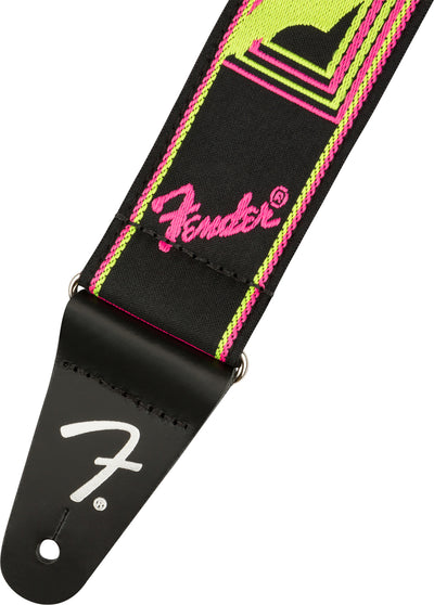 Fender Neon Monogrammed 2-Inch Guitar Strap - Pink and Yellow