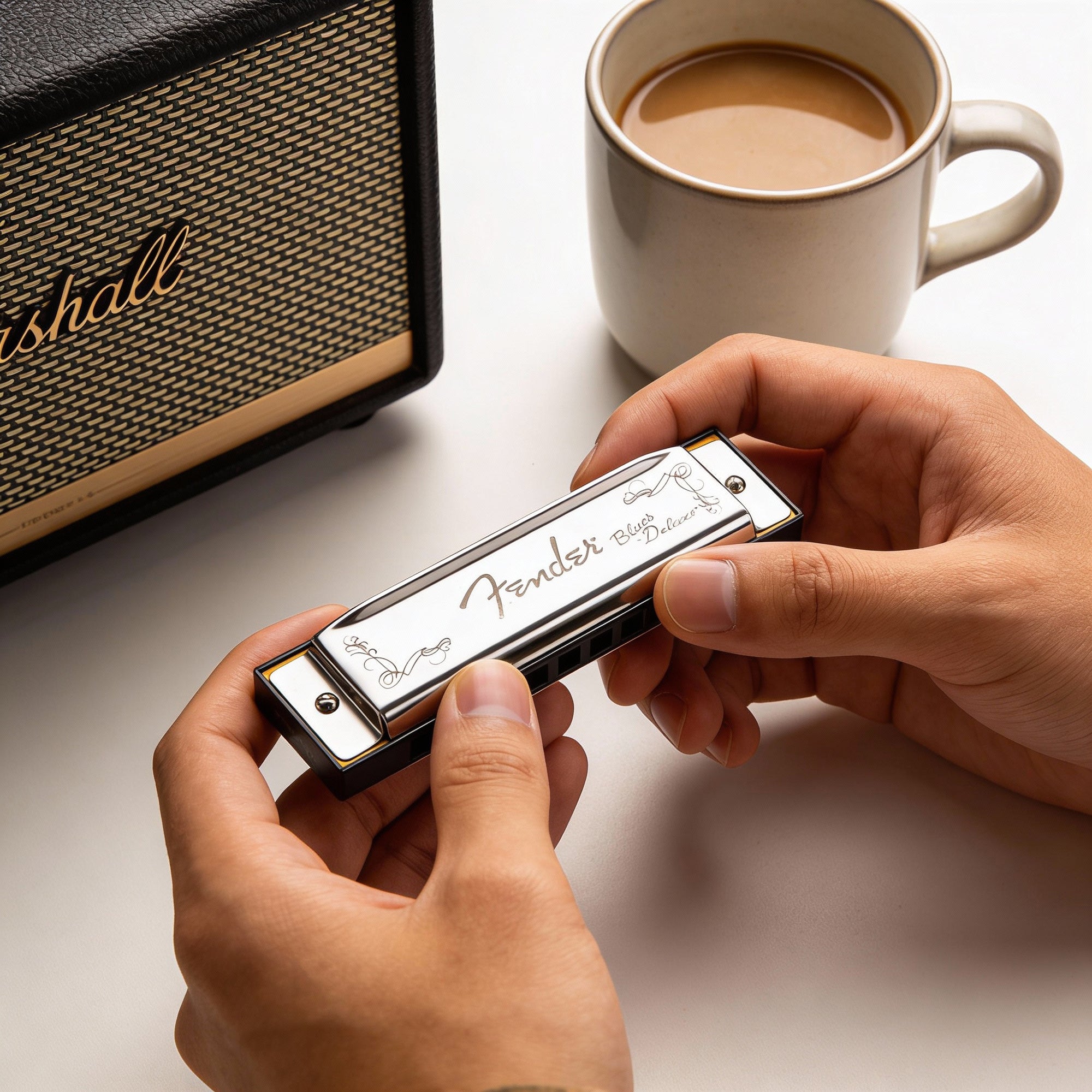 Fender Blues Deluxe Harmonica - Key of D w/ Austin Bazaar Instructional Manual