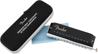 Fender Groove Pro Chromatic 12-Hole Harmonica - Key of C w/ Austin Bazaar Instructional Manual