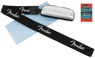 Fender Blues Junior Diatonic 8-Hole Harmonica - Key of G w/ Austin Bazaar Instructional Manual