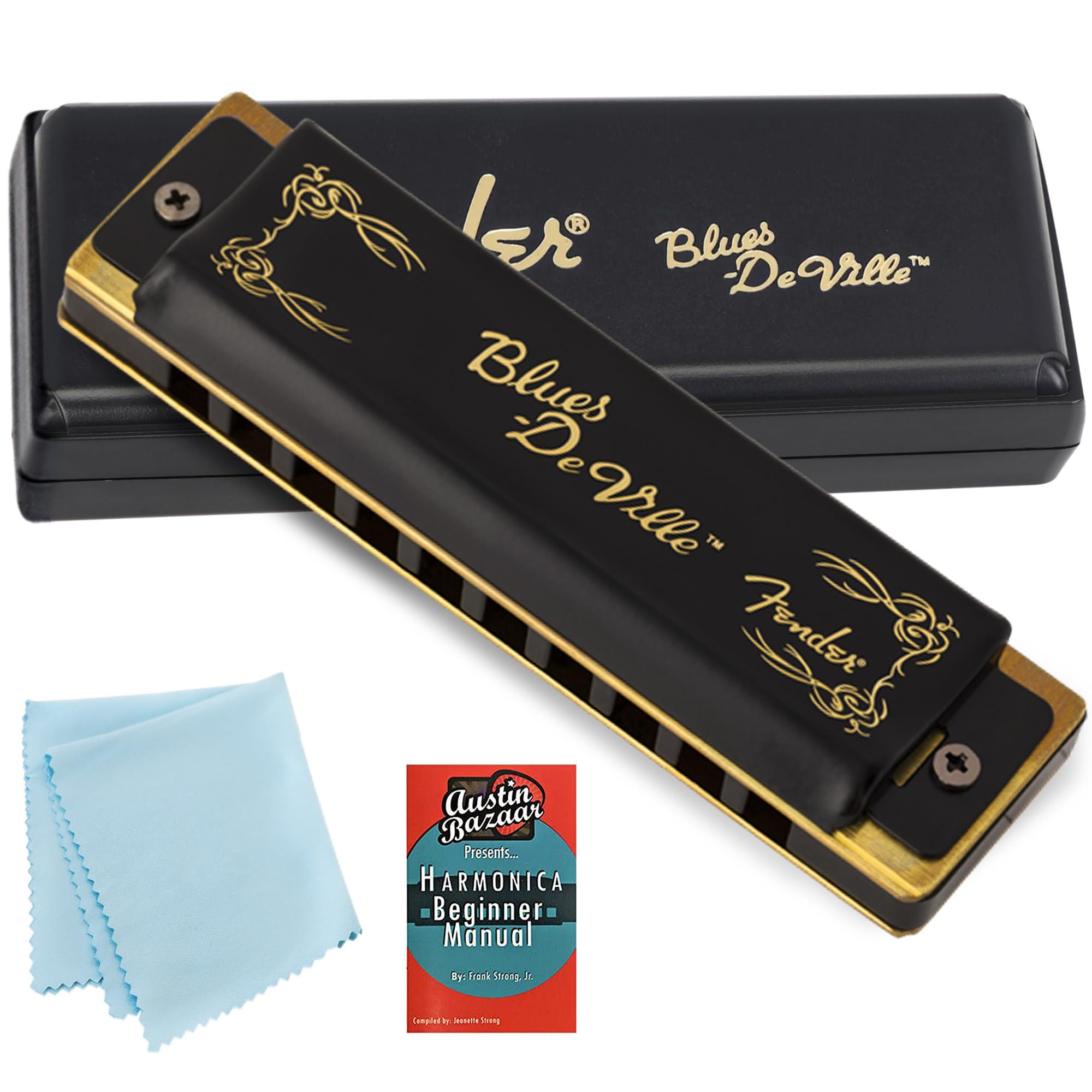 Fender Blues DeVille Harmonica - Key of B Flat w/ Austin Bazaar Instructional Manual