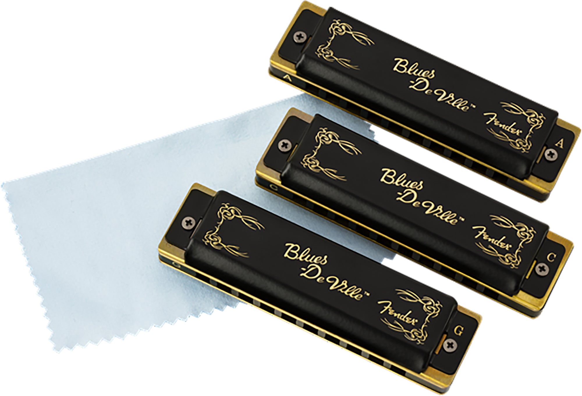 Fender Blues DeVille Harmonica 3 Pack w/ Austin Bazaar Instructional Manual