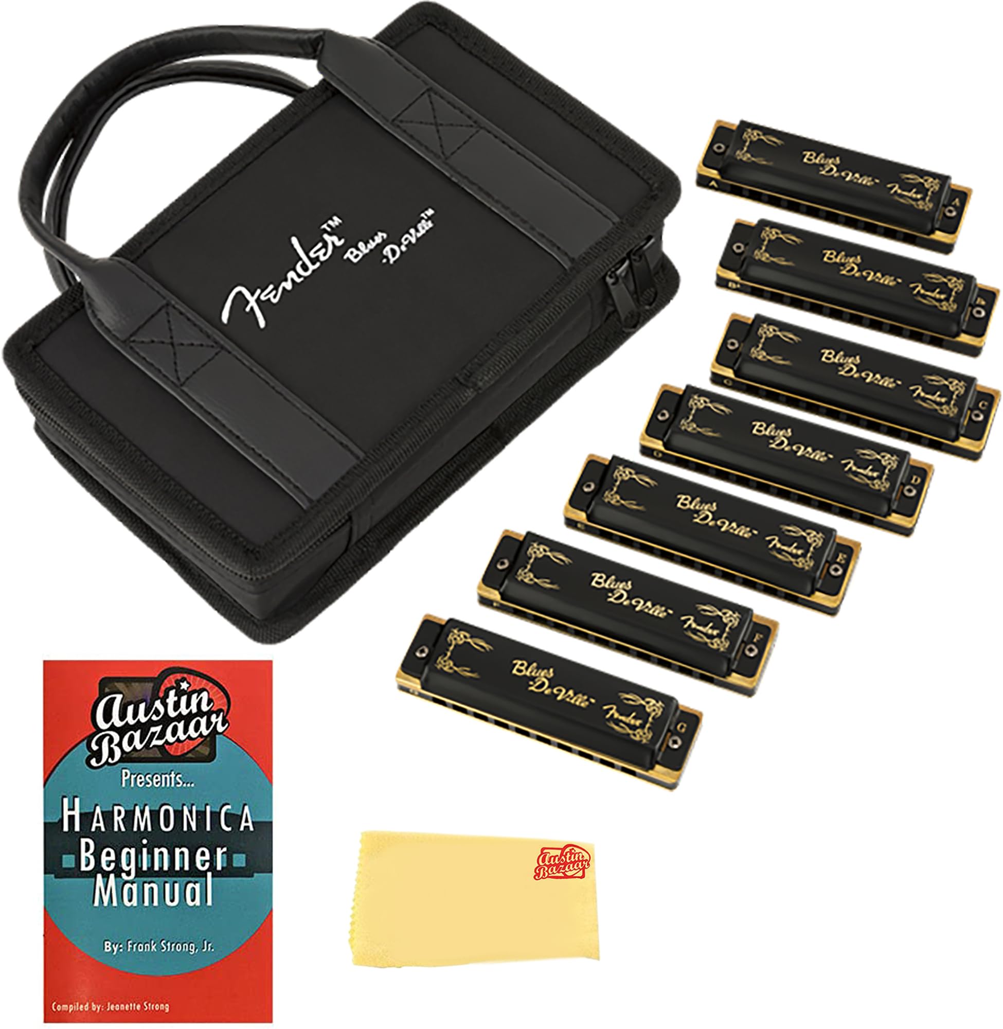 Fender Blues DeVille Harmonica 7 Pack w/ Austin Bazaar Instructional Manual