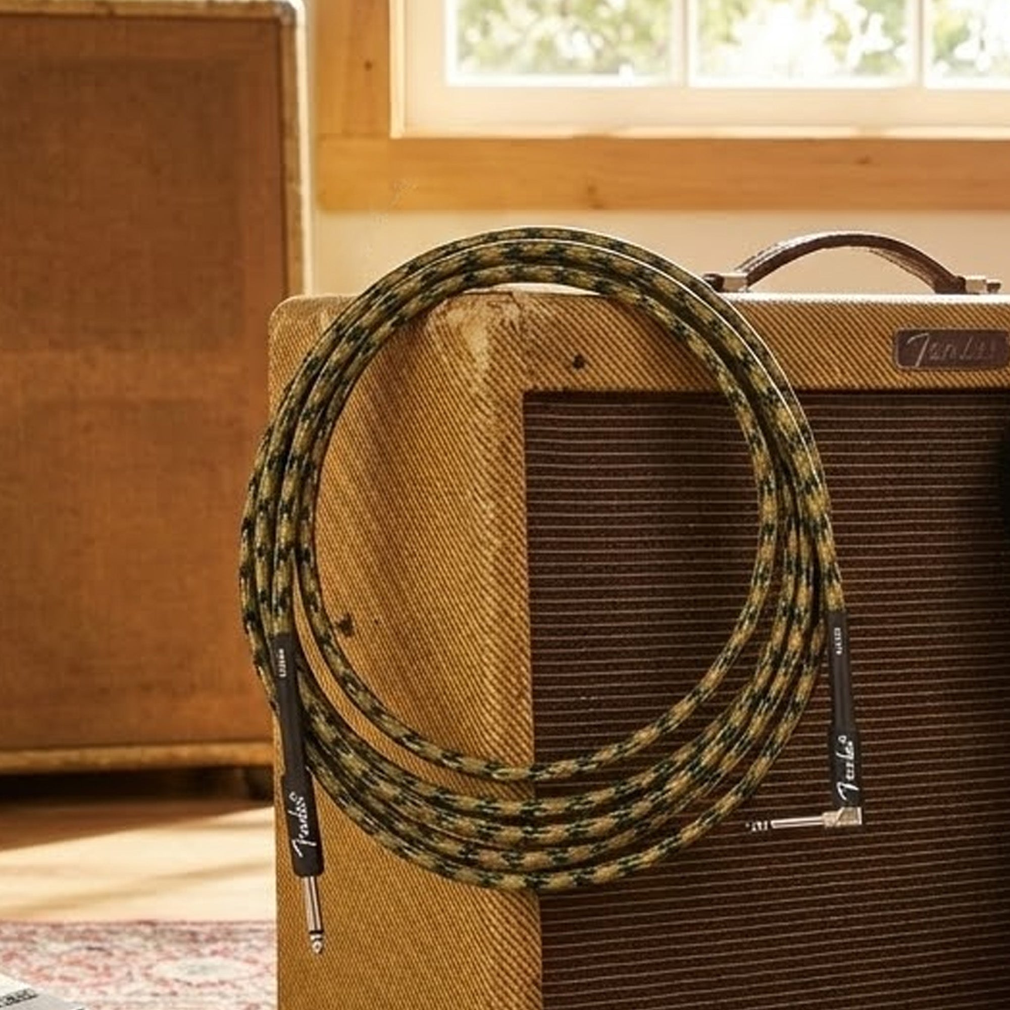Fender 10-Foot Professional Instrument Cable, Straight-Angled, Woodland Camo - 1 Pack