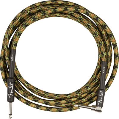 Fender 10-Foot Professional Instrument Cable, Straight-Angled, Woodland Camo - 2 Pack