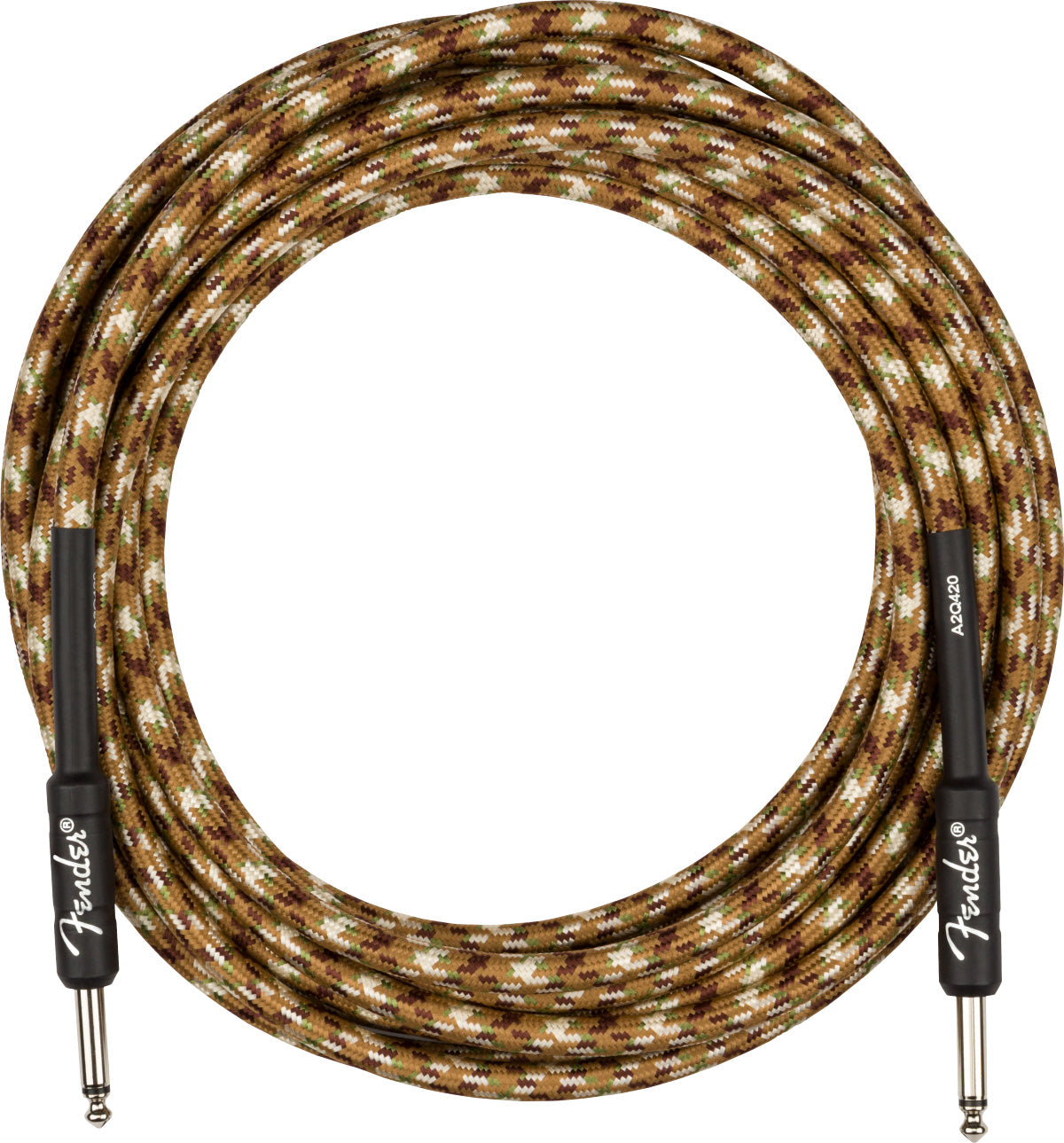 Fender 18.6-Foot Professional Tweed Instrument Cable, Straight-Straight, Desert Camo - 2 Pack