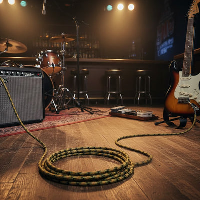 Fender 18.6-Foot Professional Instrument Cable, Straight-Angled, Woodland Camo - 2 Pack