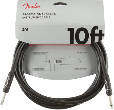 Fender 10-Foot Professional Instrument Cable, Straight-Straight, Black